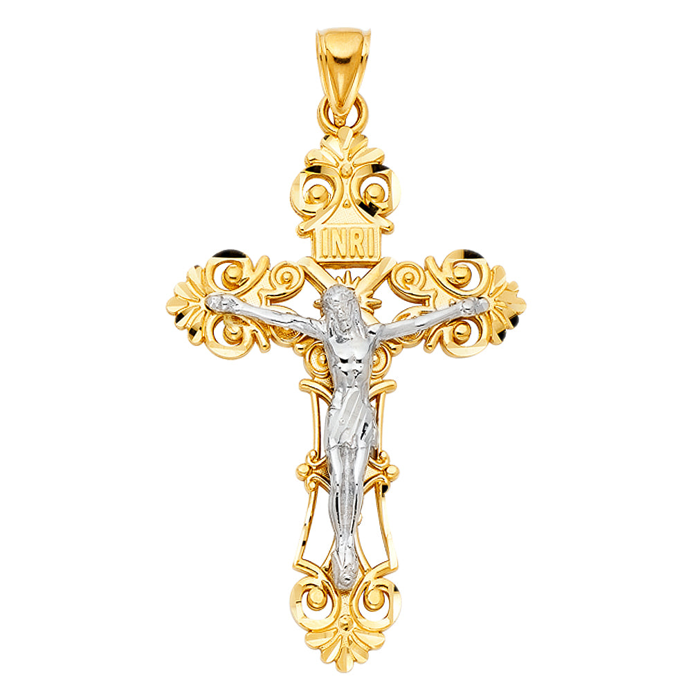 14K 2T CUTOUT CRUCIFIX PENDANT