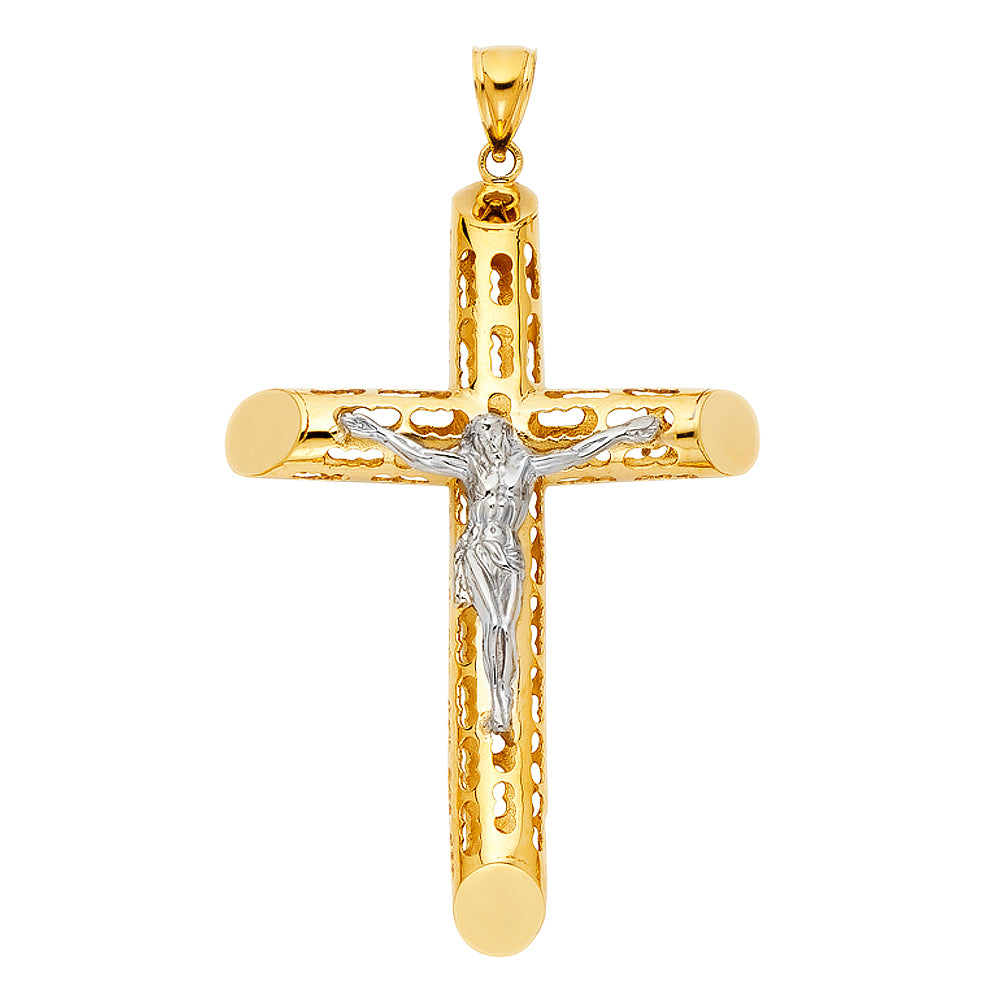 14K 2T CUTOUT CRUCIFIX PENDANT