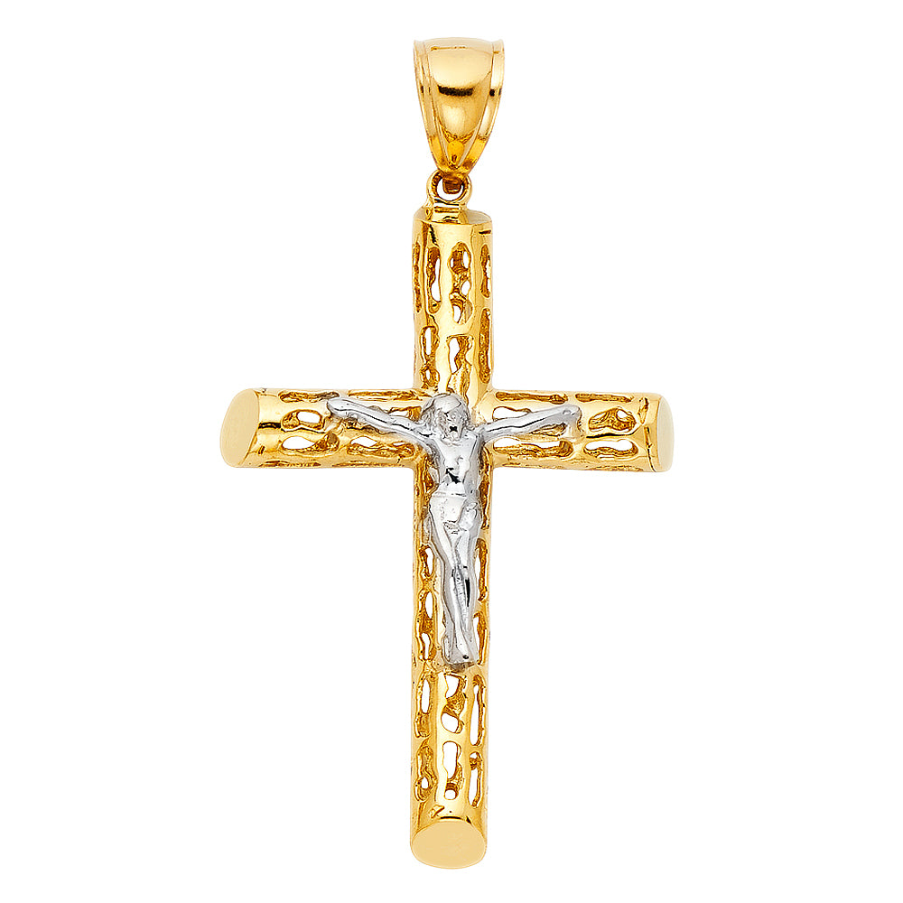14K 2T CUTOUT CRUCIFIX PENDANT