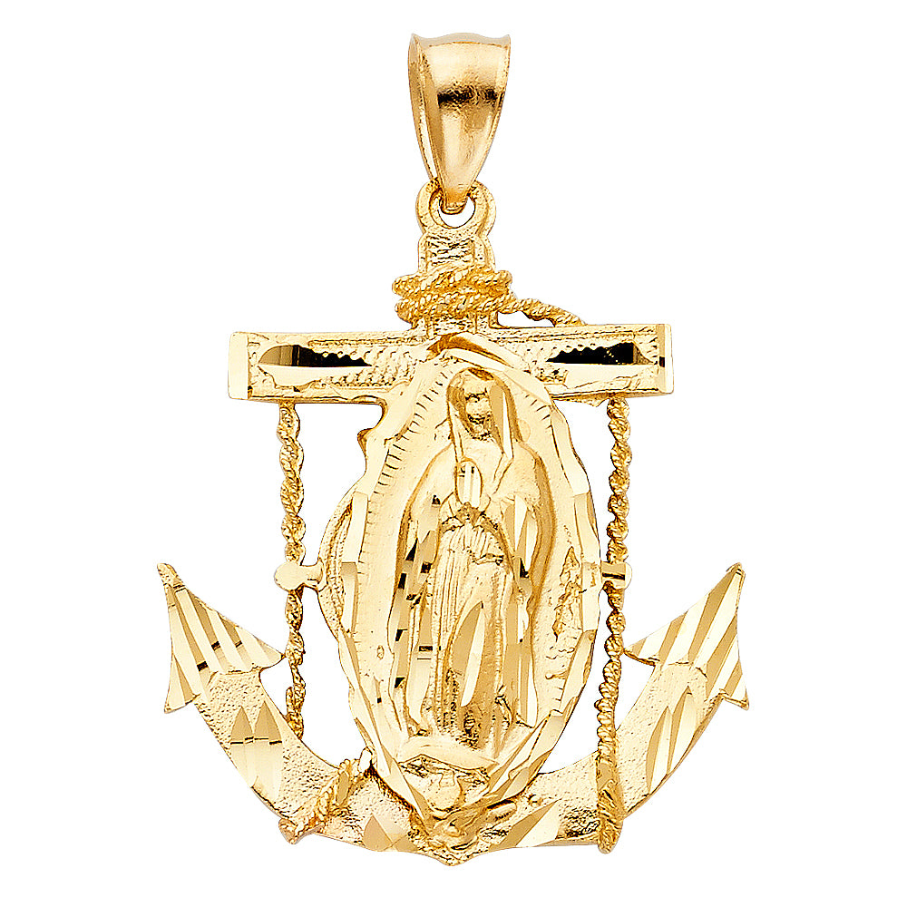 14KY CLADDAGH CROSS (20X30MM)
