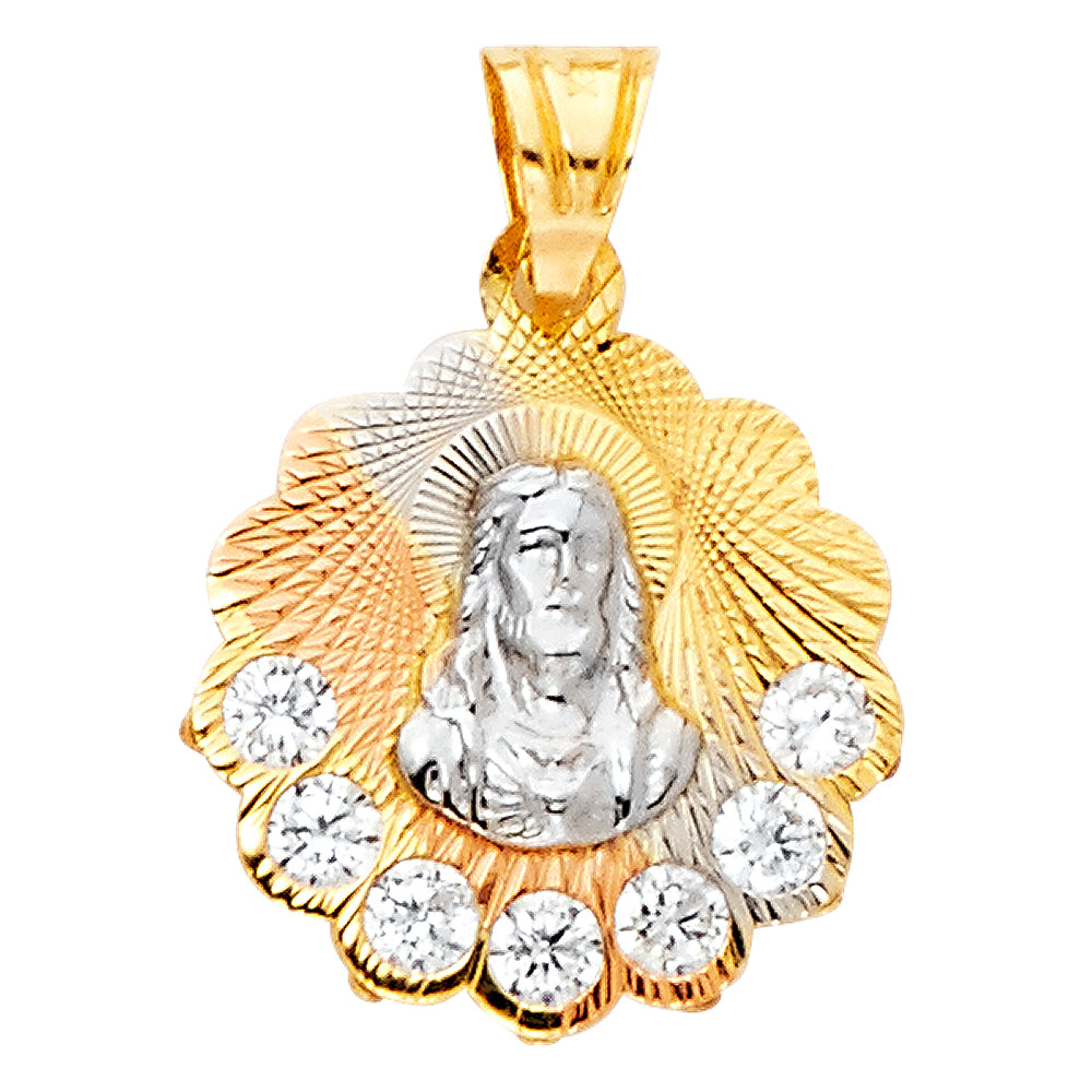 14K 3C GUADALUPE CZ PENDANT