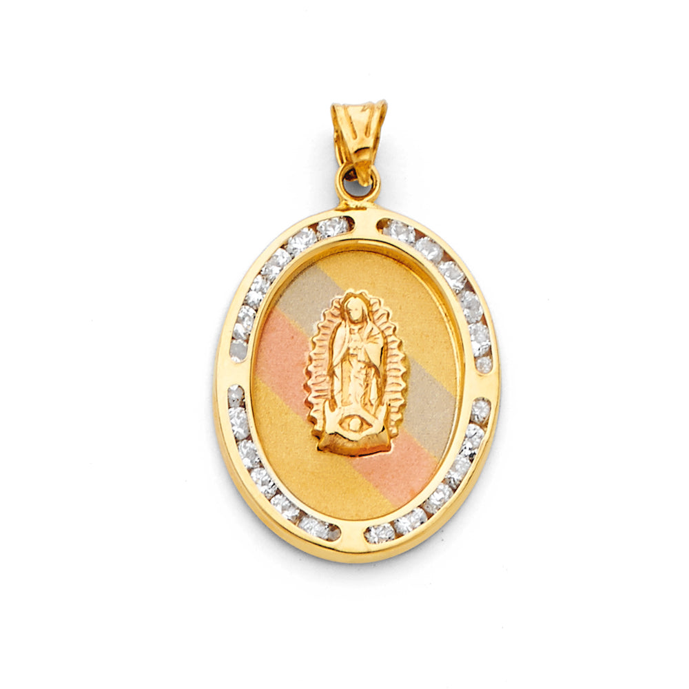 14K 3C GUADALUPE CZ PENDANT
