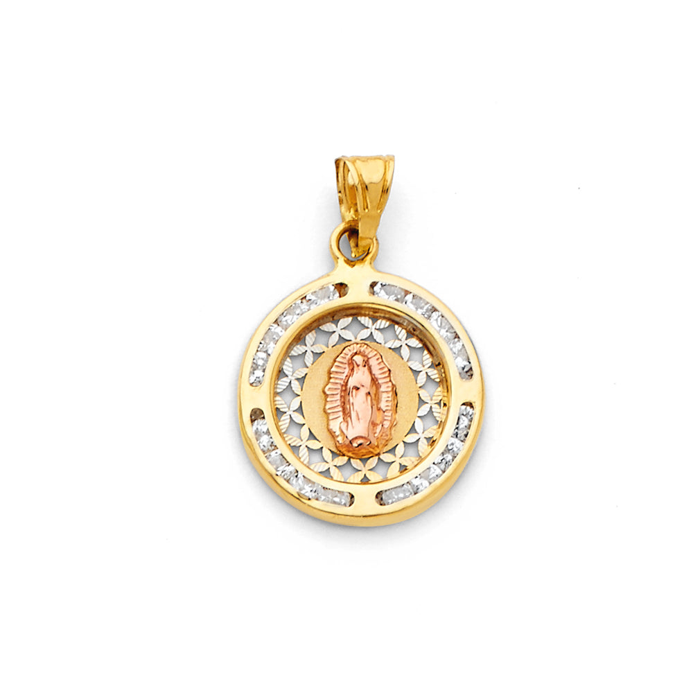 14K 3C GUADALUPE CZ PENDANT