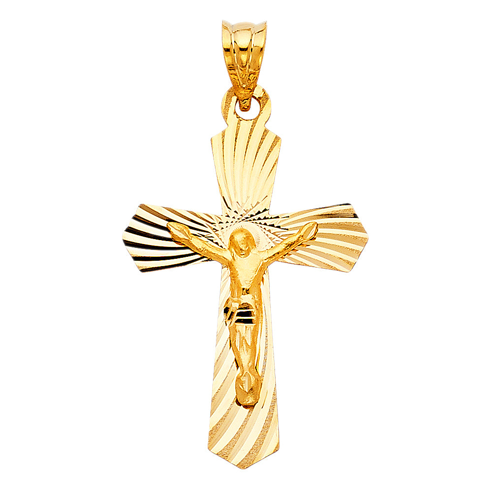 14KY CRUCIFIX STAMP PENDANT