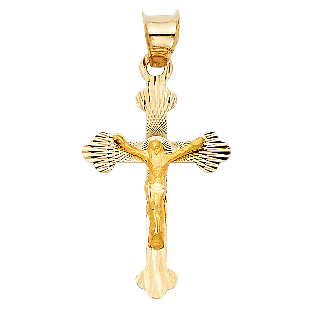 14KY CRUCIFIX STAMP PENDANT