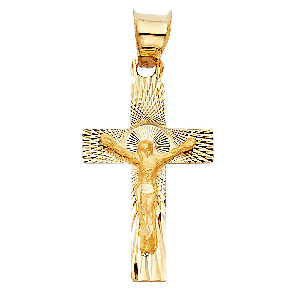 14KY CRUCIFIX STAMP PENDANT