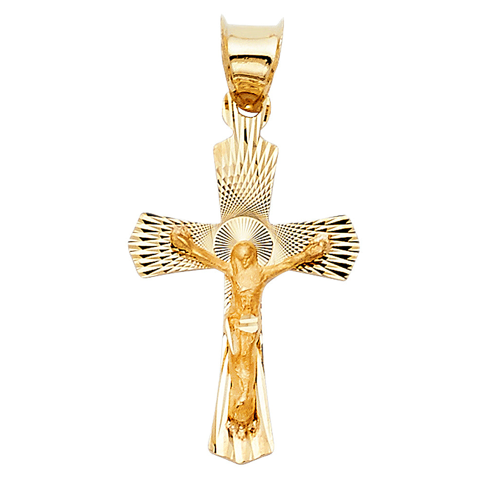 14KY CRUCIFIX STAMP PENDANT