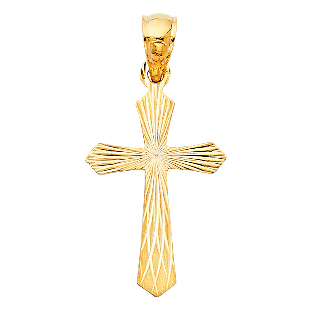 14KY CROSS STAMP PENDANT