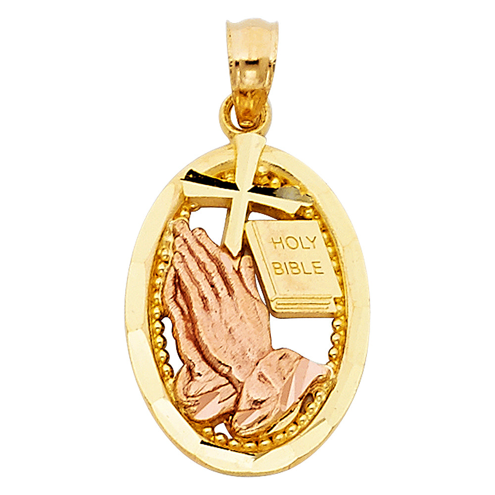 14K 2C PRAYING HANDS PENDANT