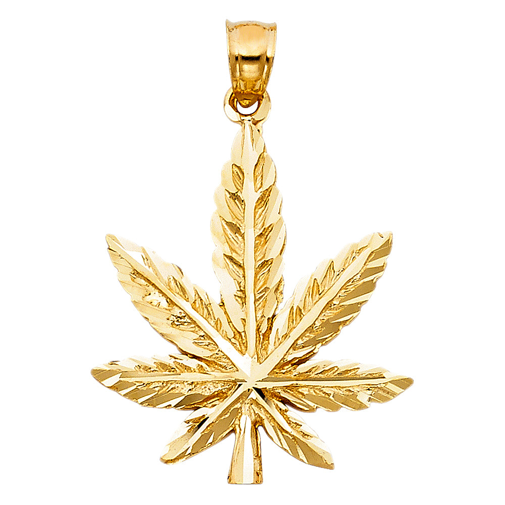 14KY MARIJUANA LEAF PENDANT