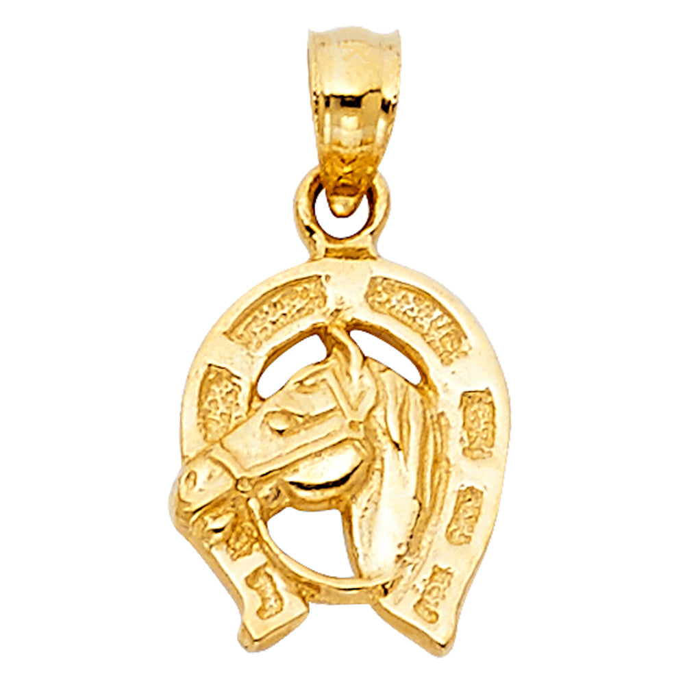 14KY LUCKY HORSESHOE PENDANT