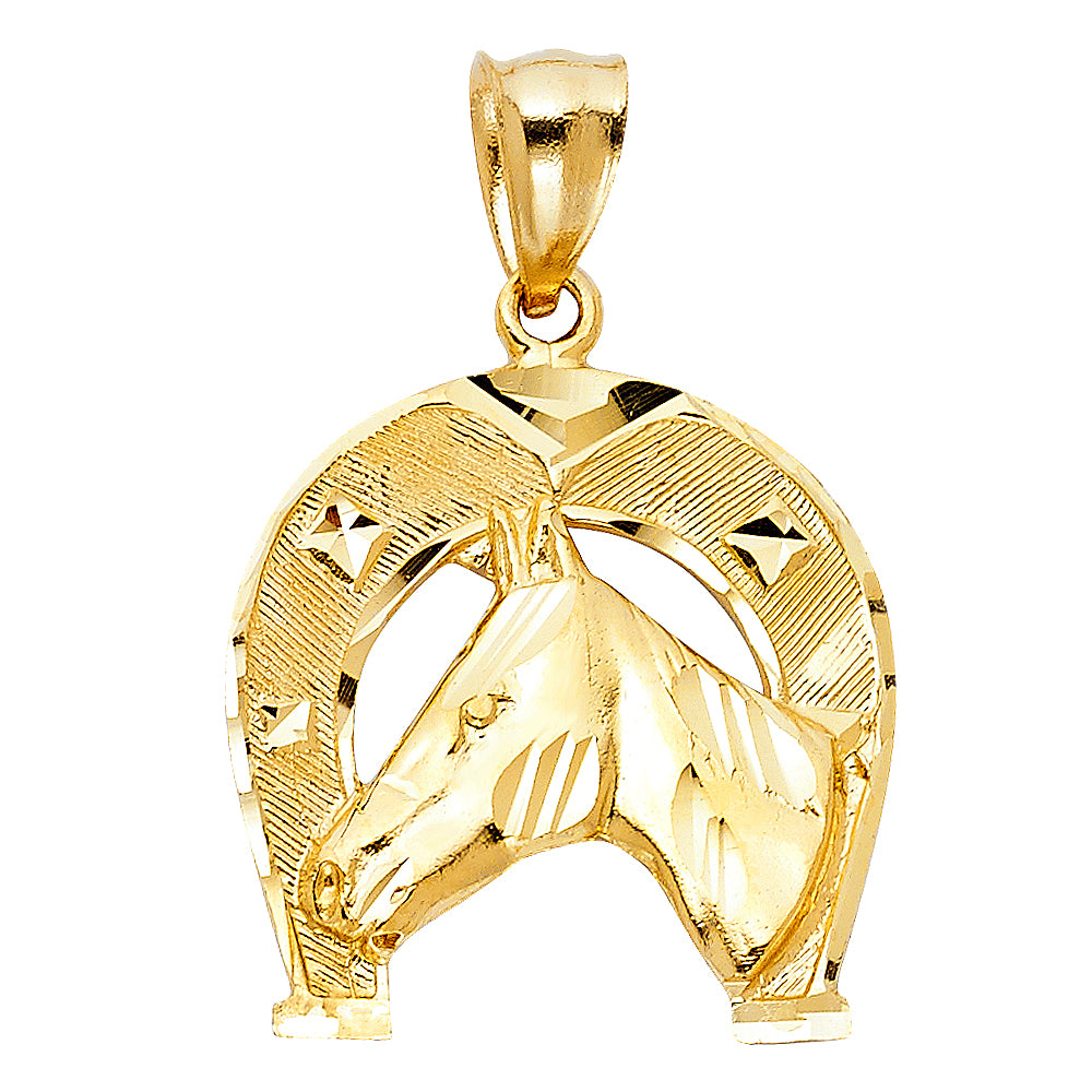 14KY LUCKY HORSESHOE PENDANT