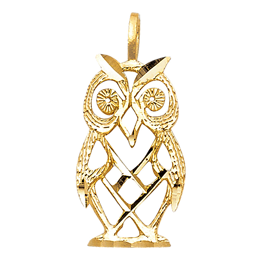 14KY OWL PENDANT