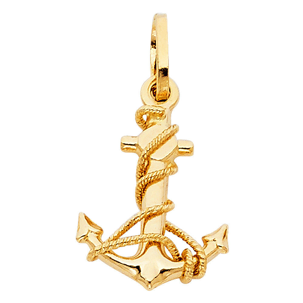14KY ANCHOR PENDANT