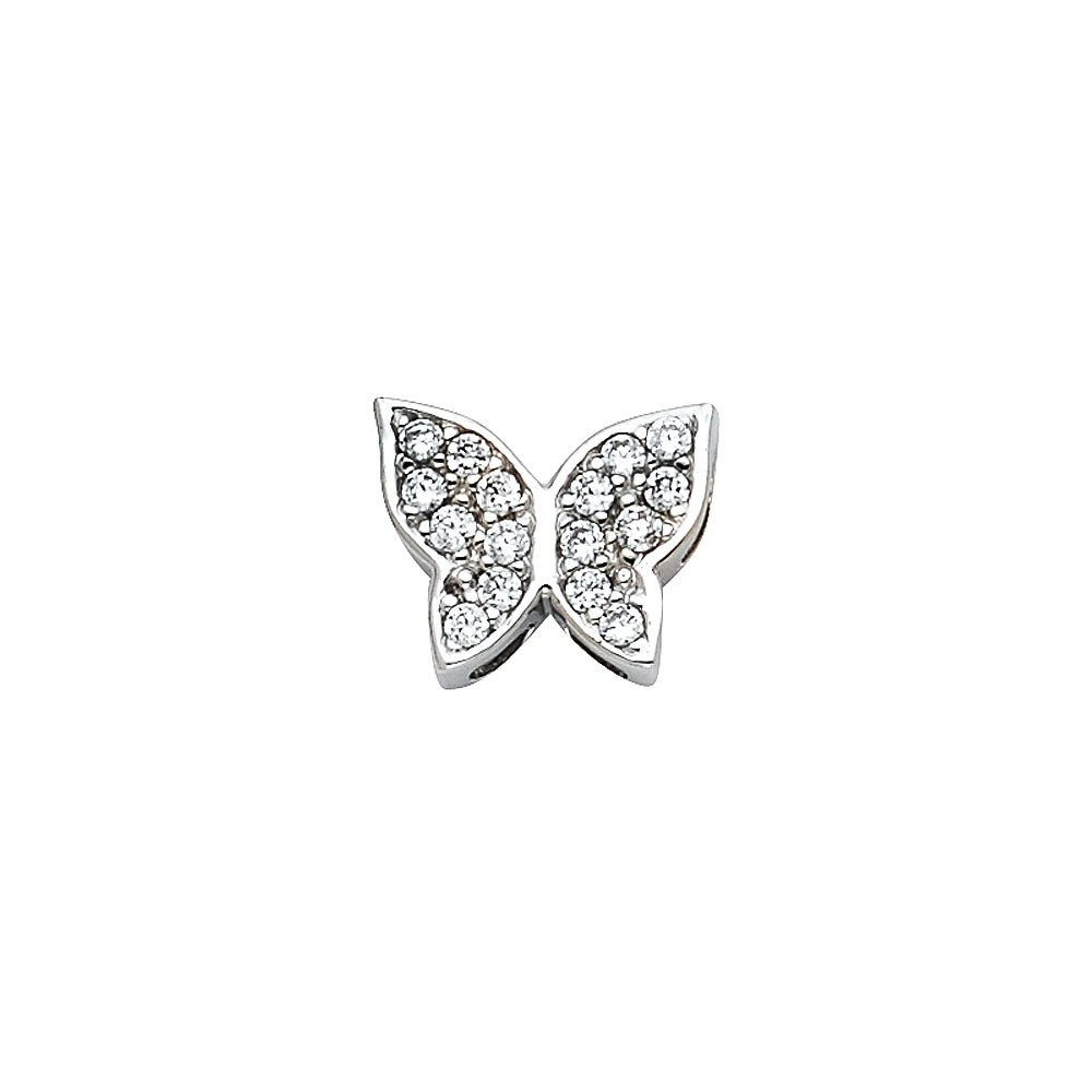 14KW CZ BUTTERFLY PENDANT