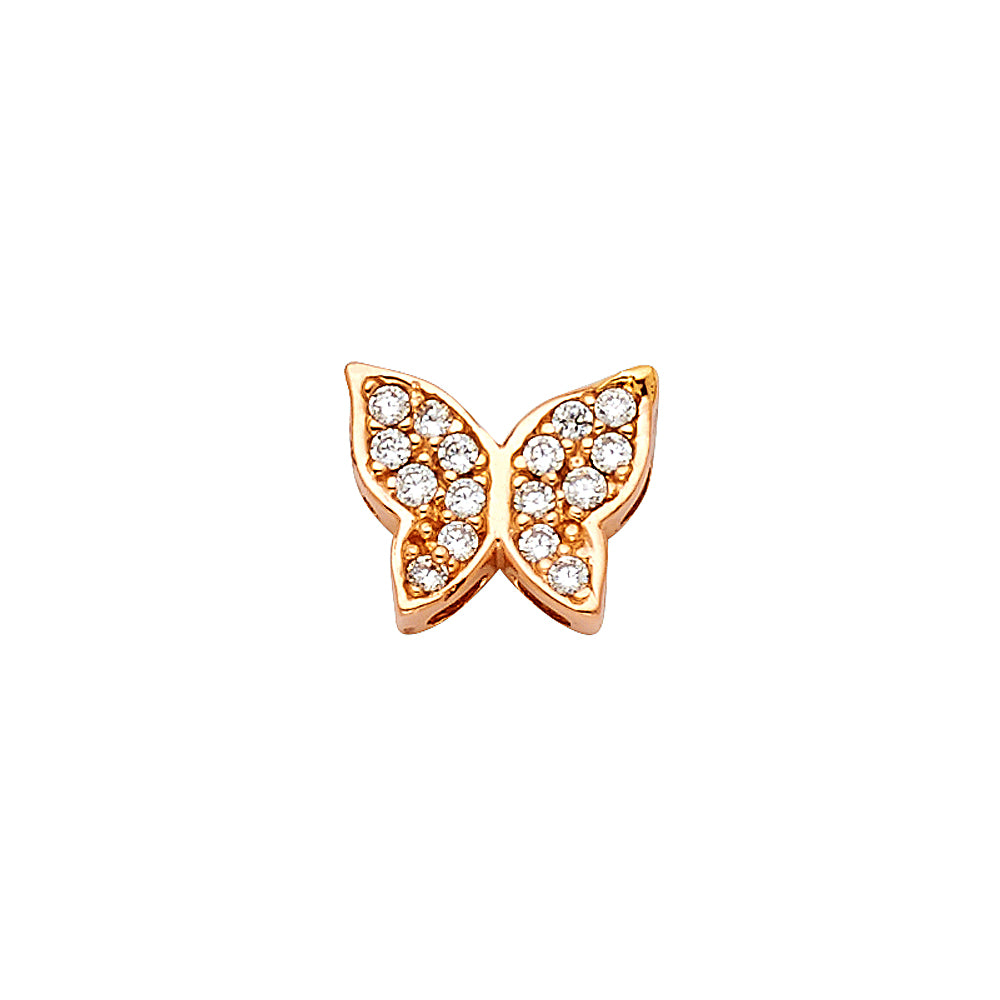 14K PINK CZ BUTTERFLY PENDANT