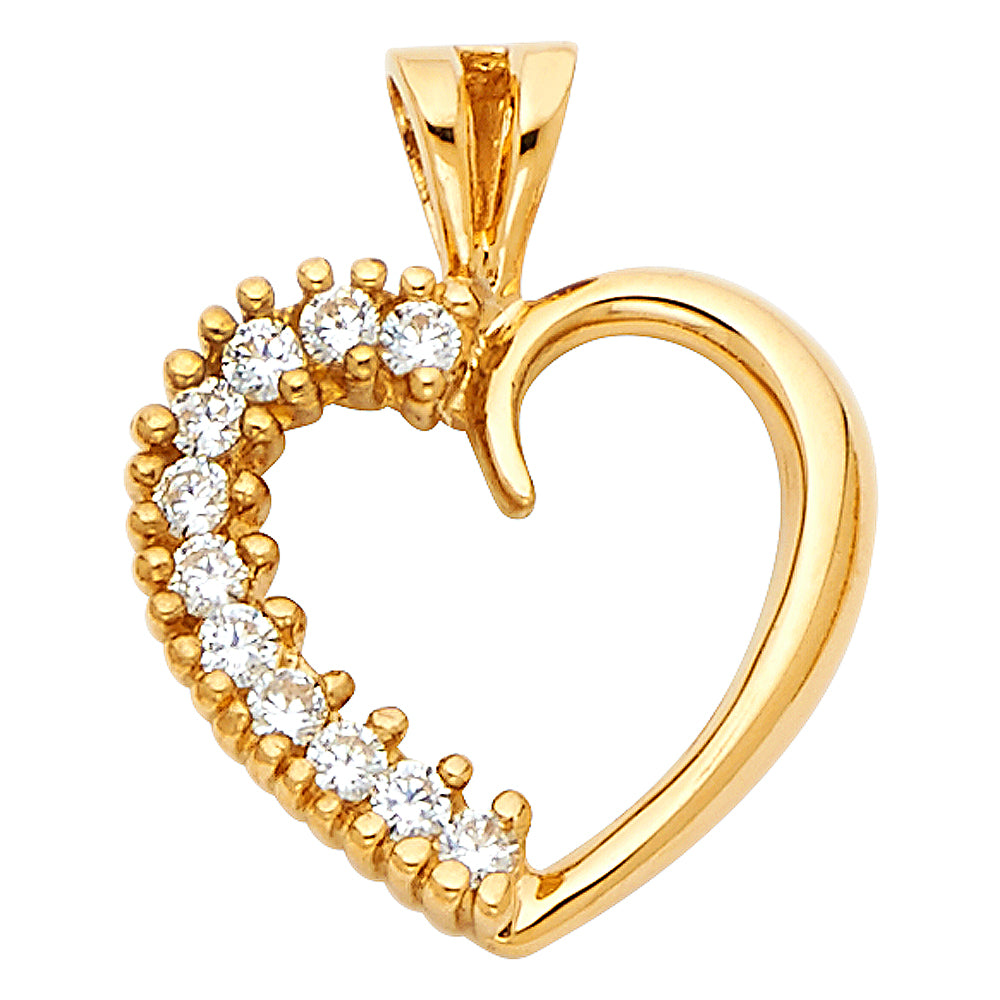 14KY CZ HEART PENDANT