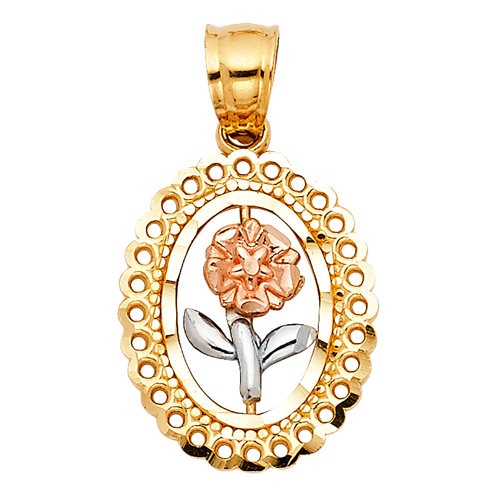 14K 3C ROSE PENDANT