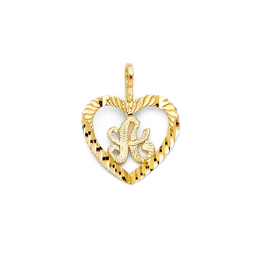 14KY INITIAL HEART PENDANT