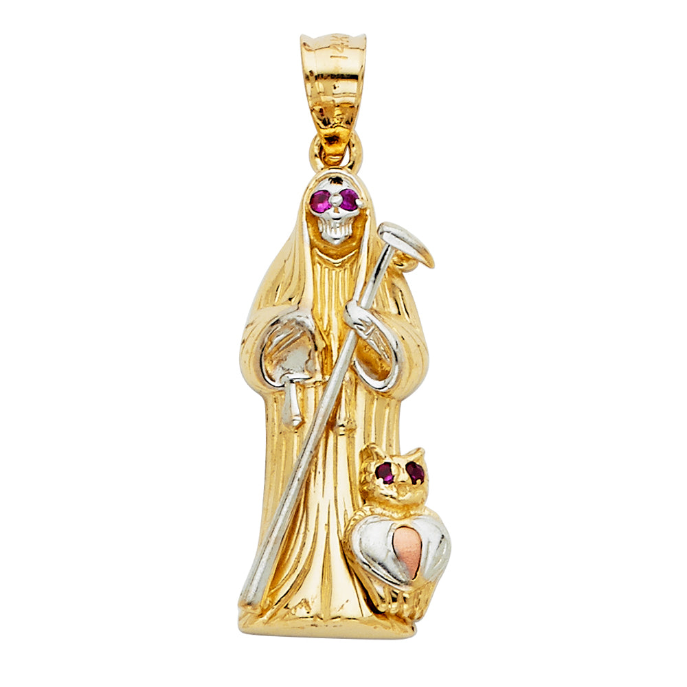 14K 2T SANTA MUERTE PENDANT