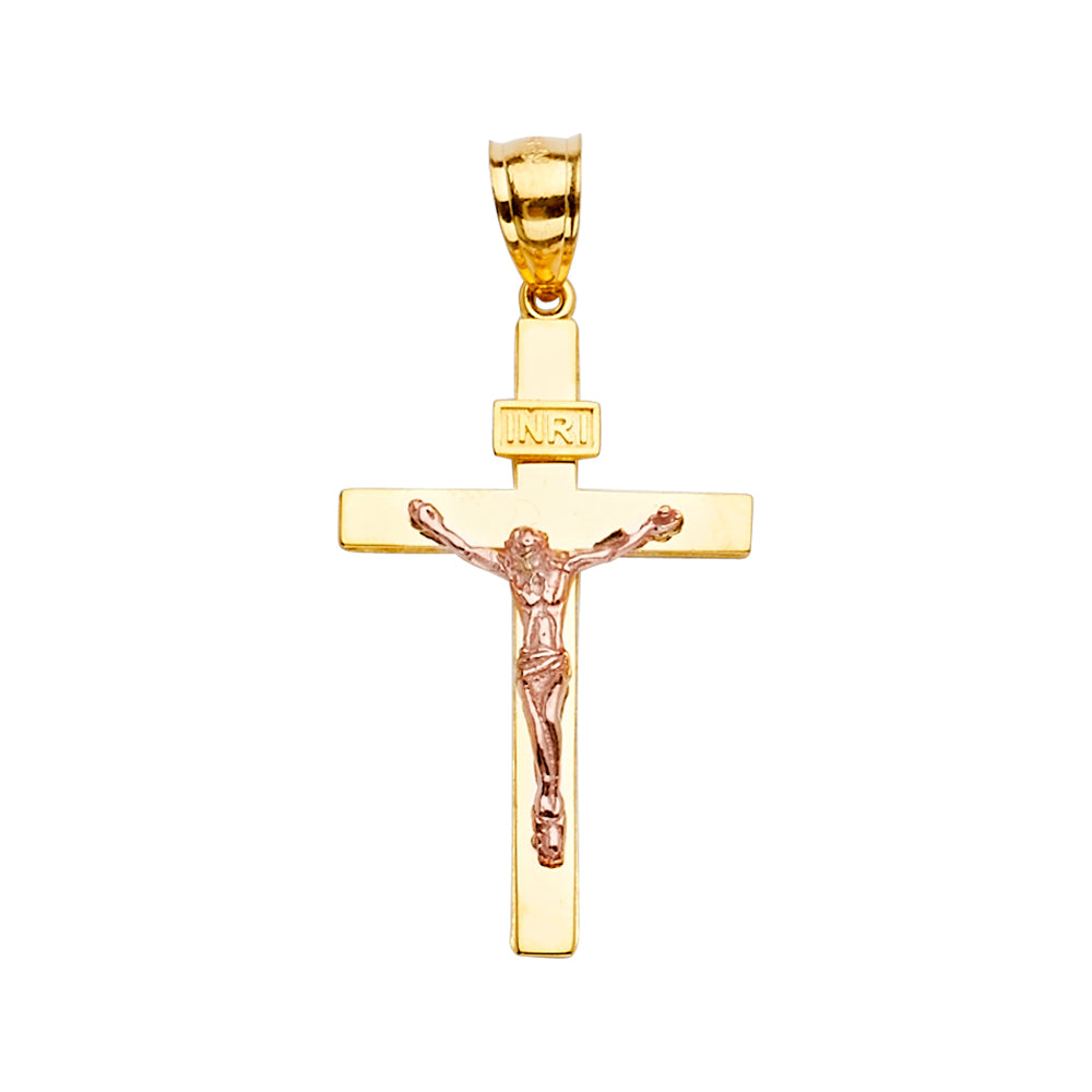 14K 2C Crucifix Cross Pendant