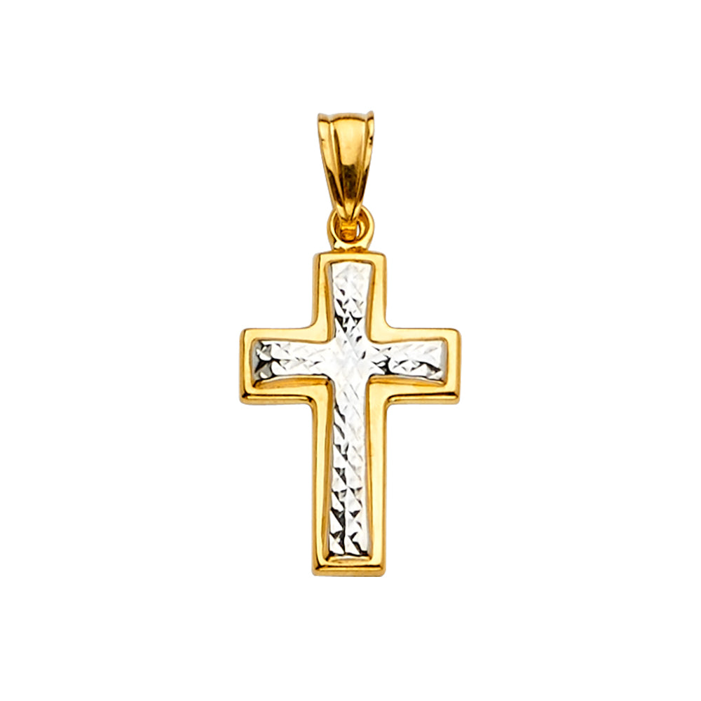 14K 2T CROSS PENDANT