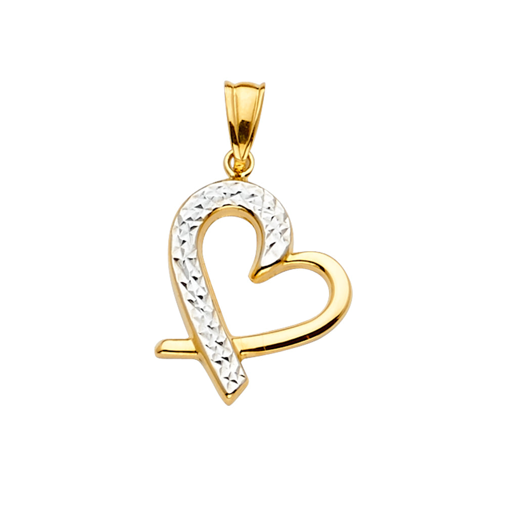 14K 2T HEART PENDANT