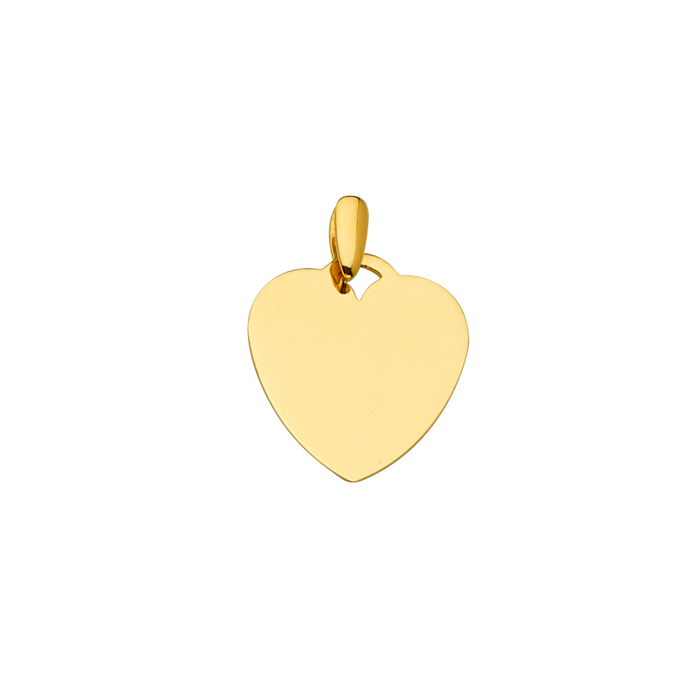 14KY Engravable Heart Pendant
