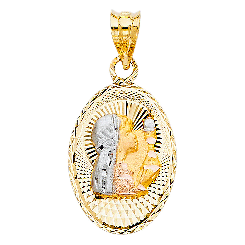14KT RELIGIOUS STAMP PENDANT