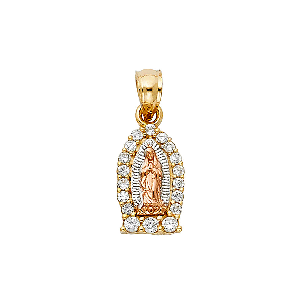 14K 3C CZ RELIGIOUS PENDANT