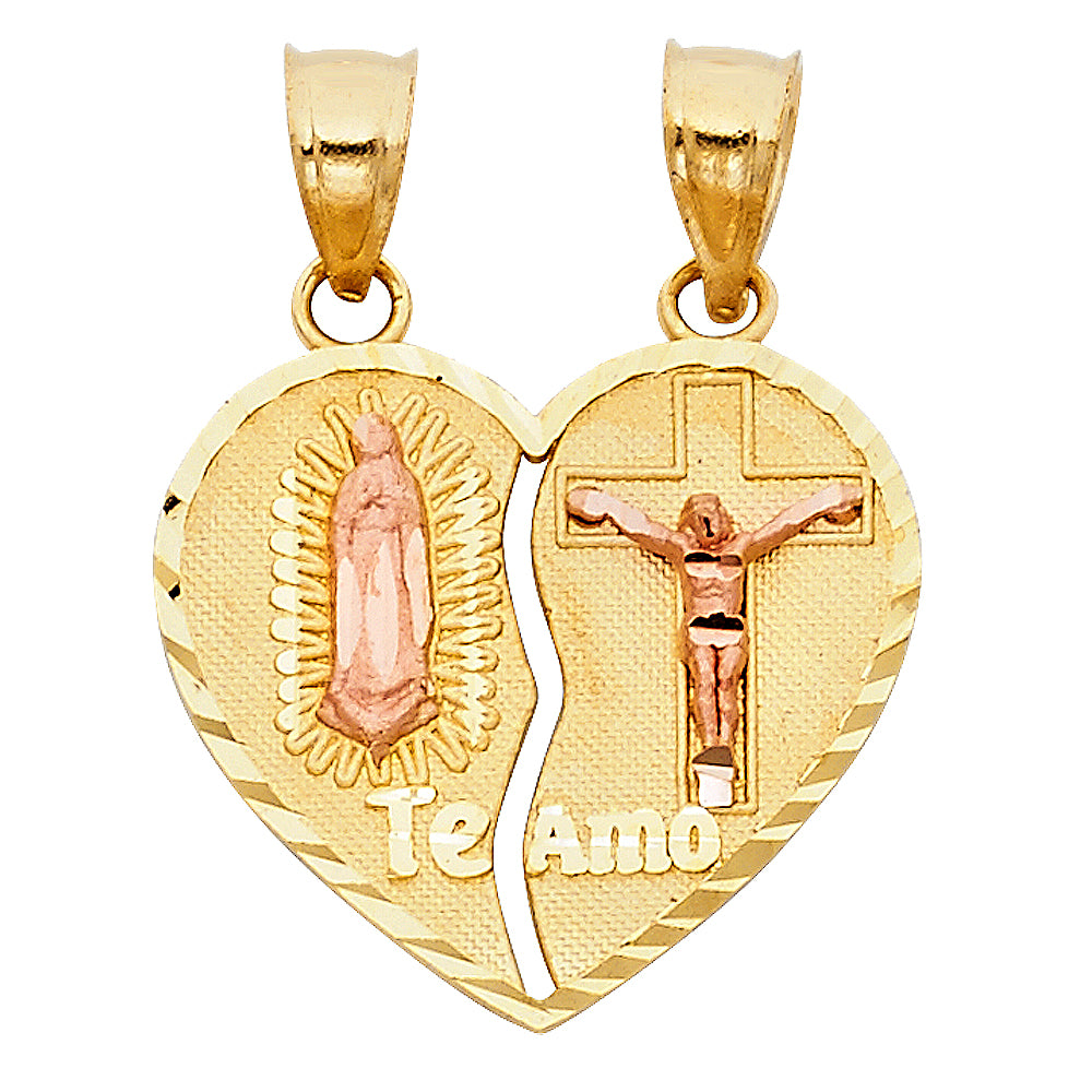 14K 2C HEART PENDANT