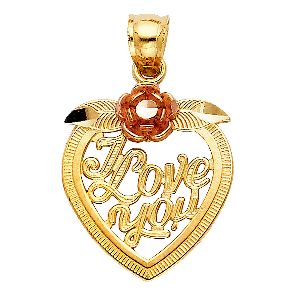 14K 2C HEART PENDANT