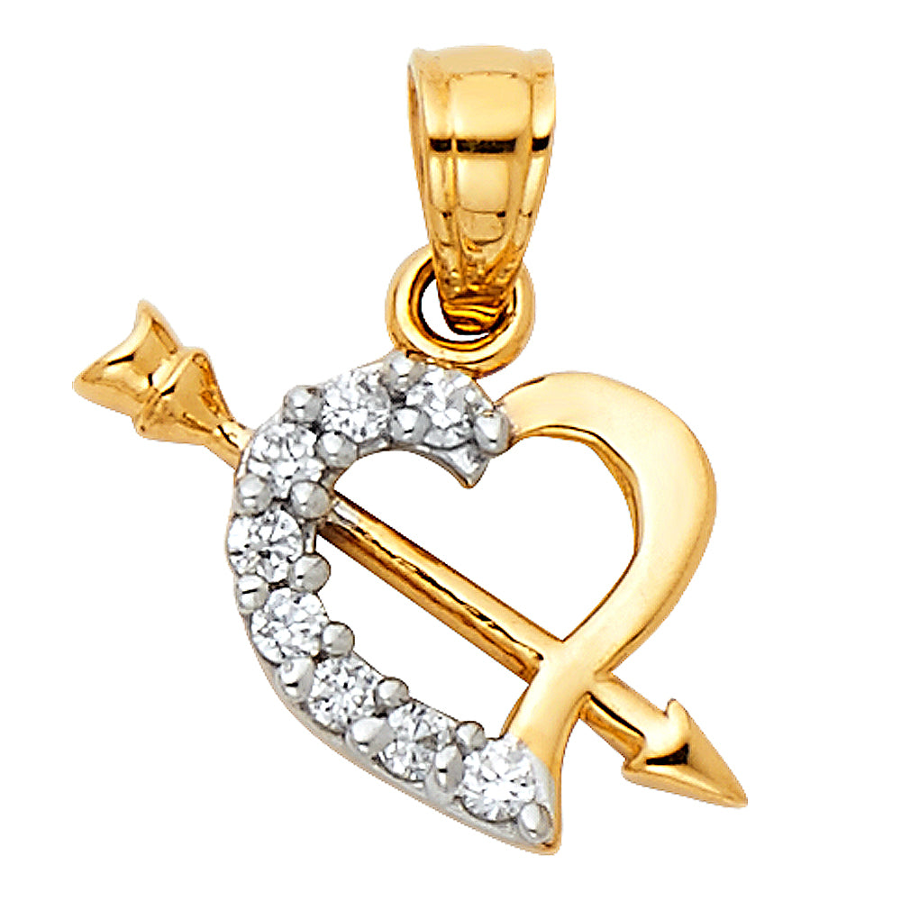 14K 2T HEART PENDANT