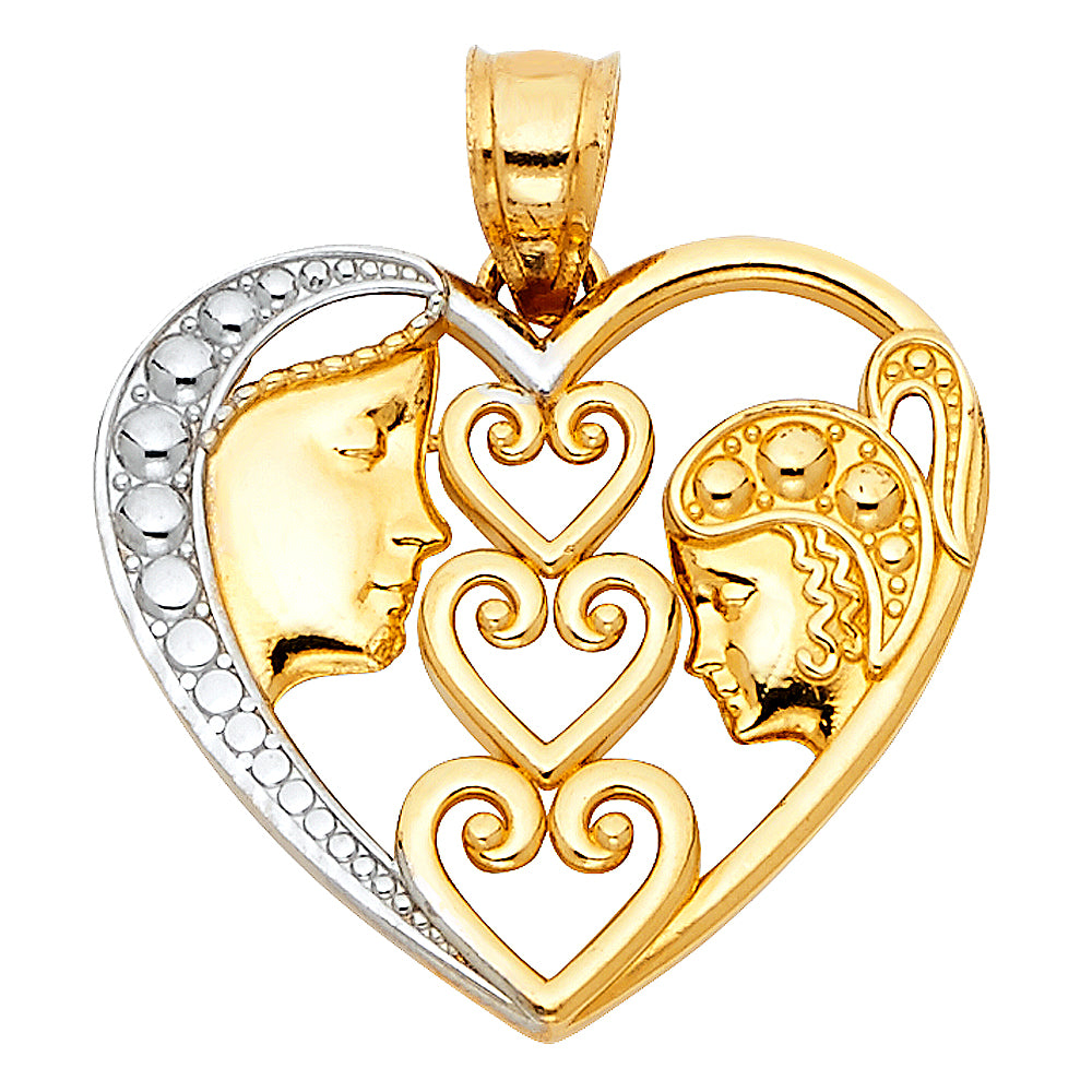 14K 2T HEART PENDANT