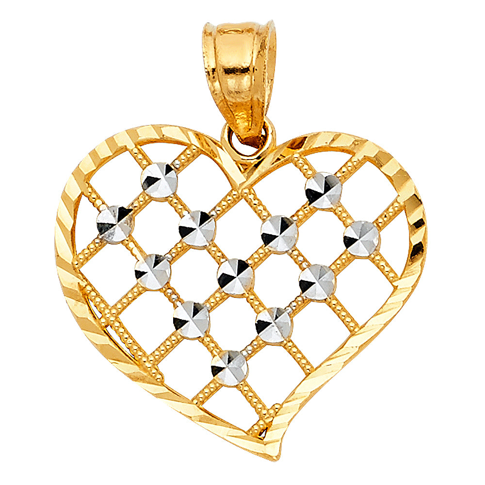 14K 2T HEART PENDANT