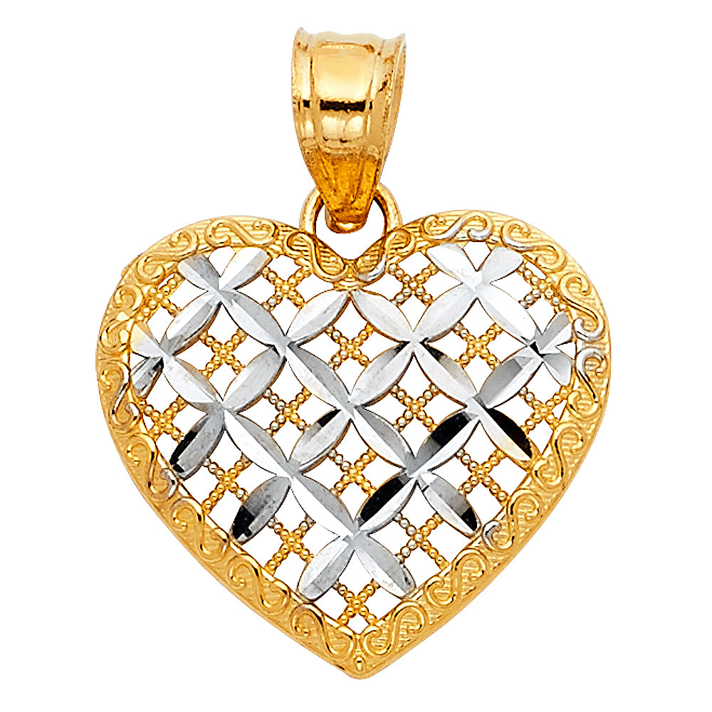 14K 2T HEART PENDANT