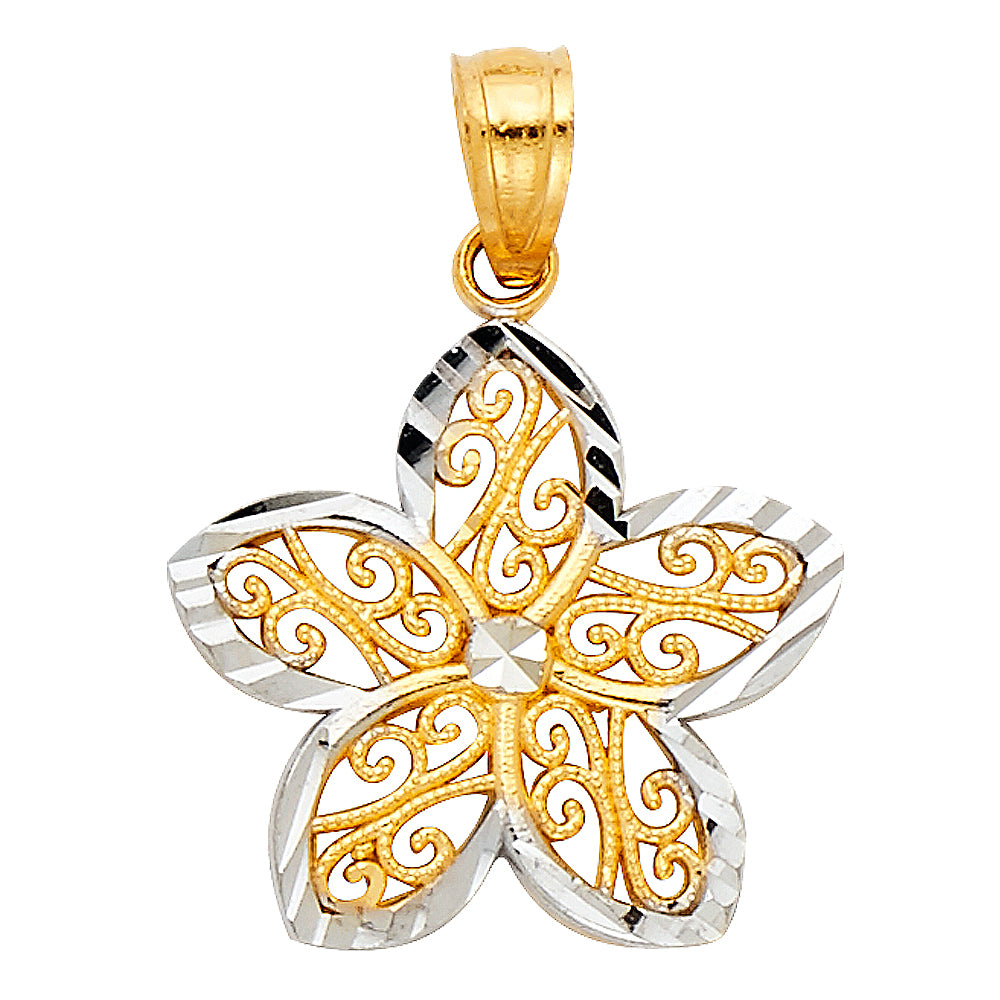 14K 2T FLOWER PENDANT