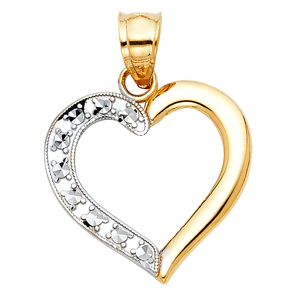 14K 2T HEART PENDANT