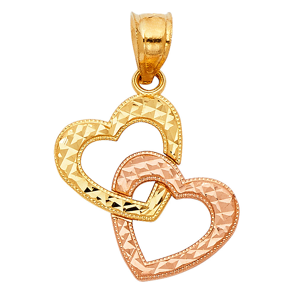 14K 2C HEART PENDANT