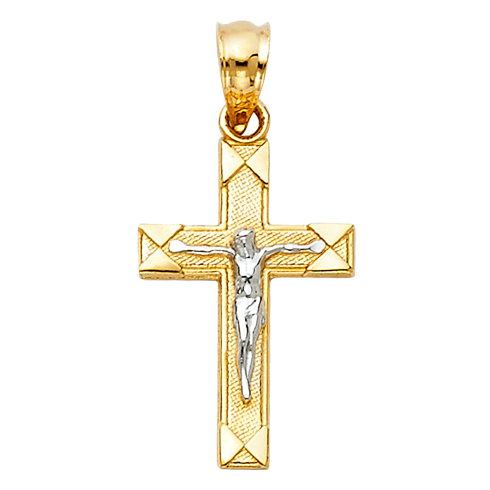 14K 2T CRUCIFIX (10X25 MM)