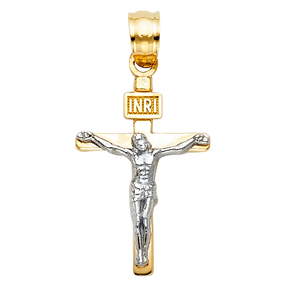 14K 2T SMALL CRUCIFIX PENDANT