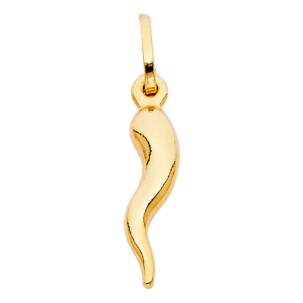 14KY HOLLOW HORN PENDANT