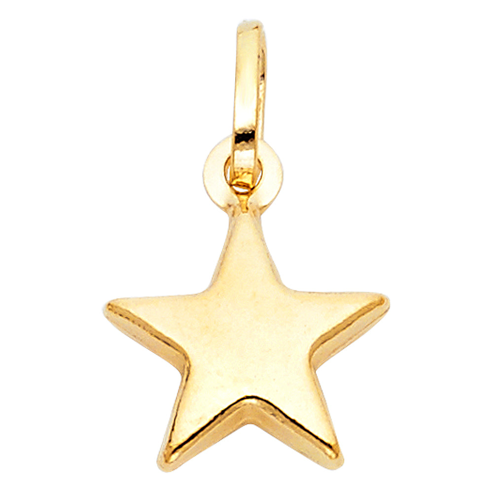 14KY HOLLOW STAR PENDANT (PT473)
