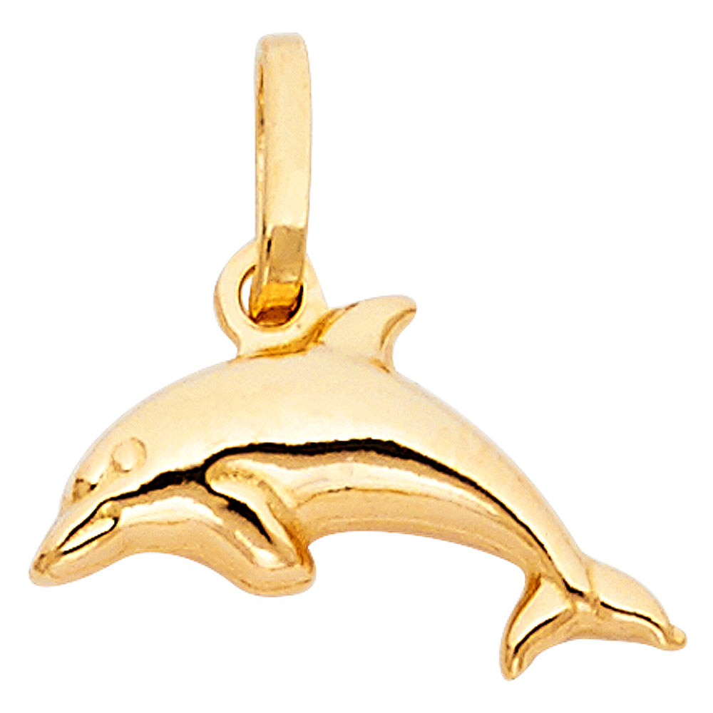 14KY HOLLOW DOLPHIN PENDANT