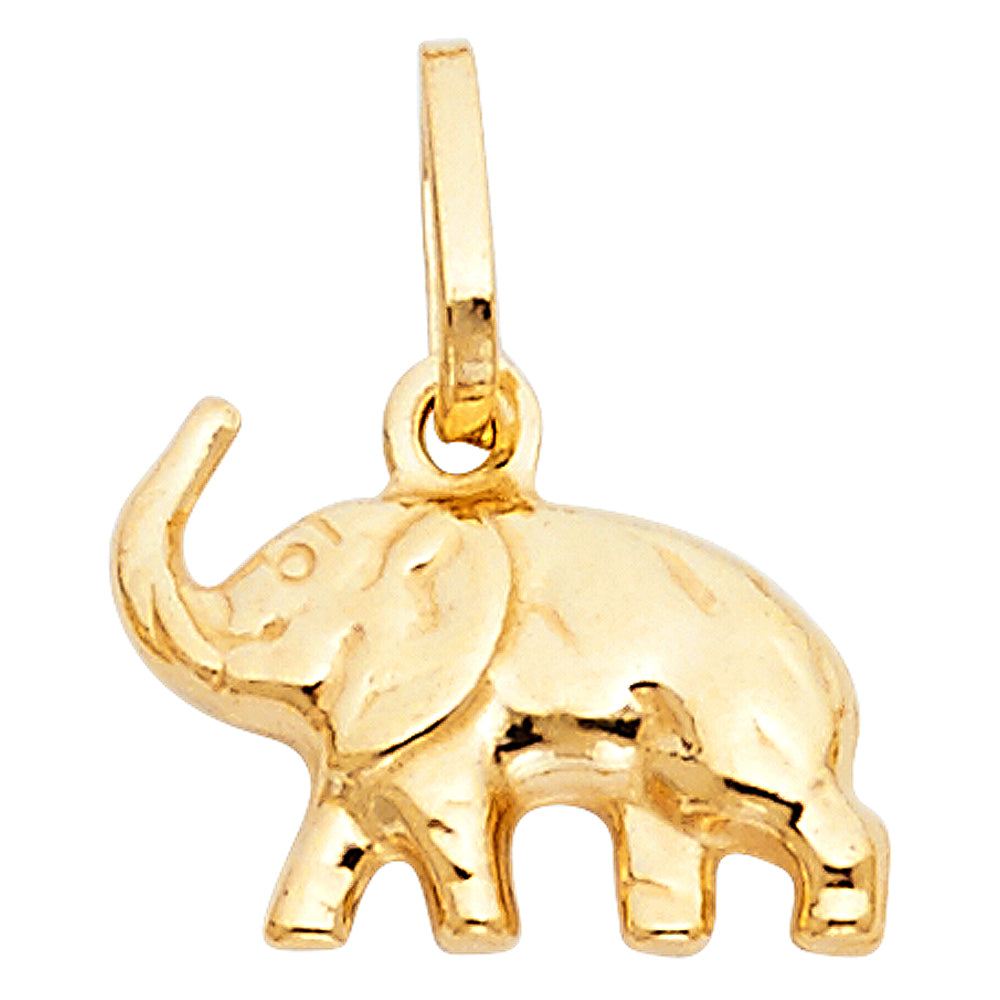 14KY HOLLOW ELEPHANT PENDANT (PT490)