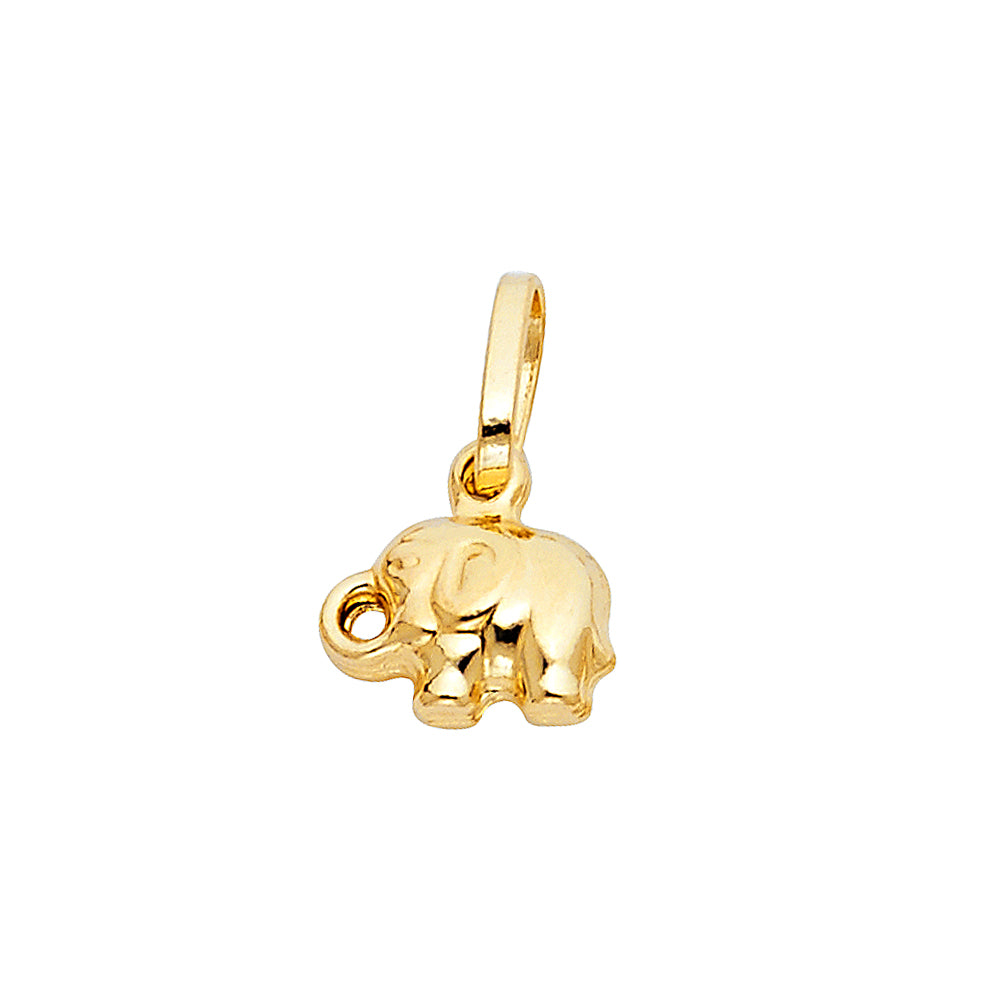 14KY HOLLOW ELEPHANT PENDANT (PT490)