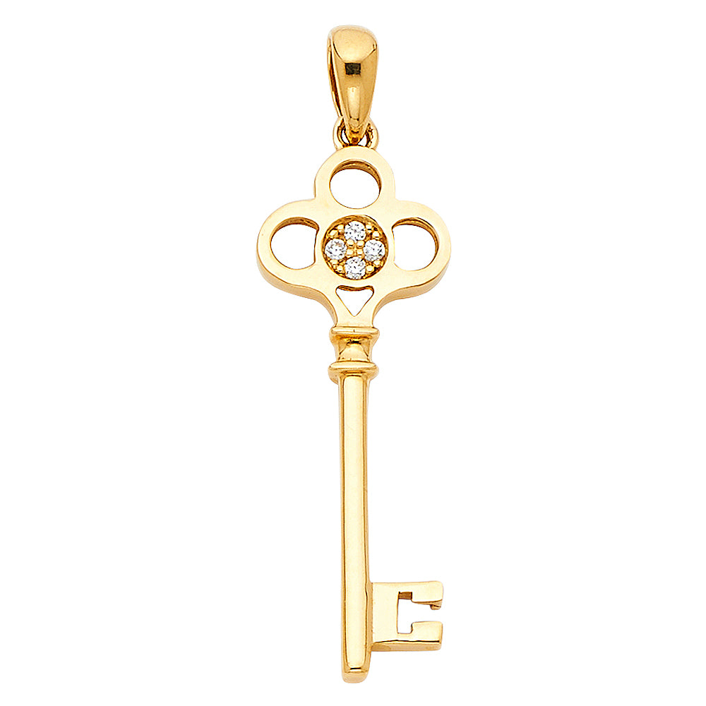 14KY CZ KEY PENDANT