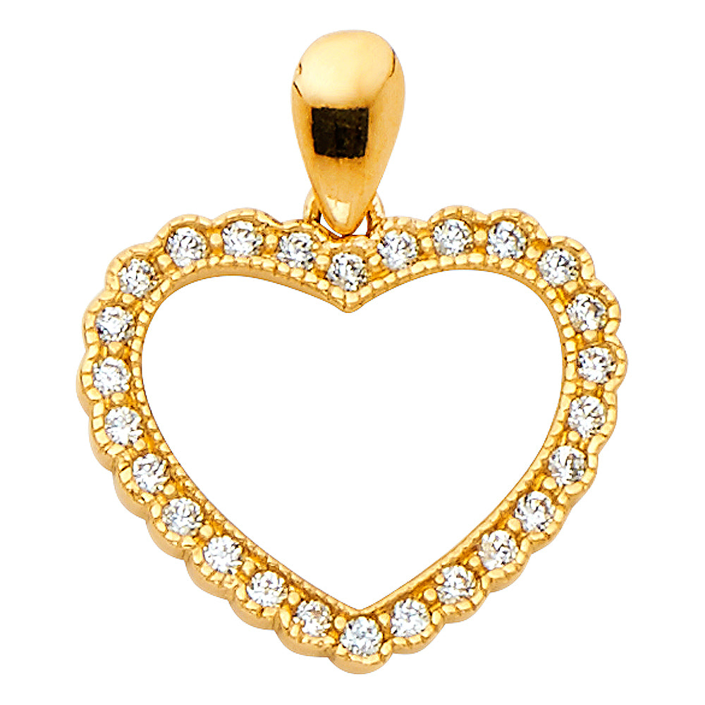 14KY CZ HEART PENDANT