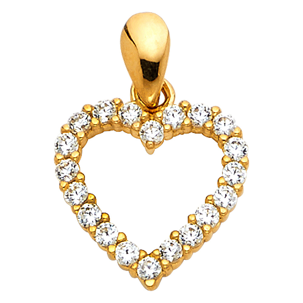 14KY CZ HEART PENDANT