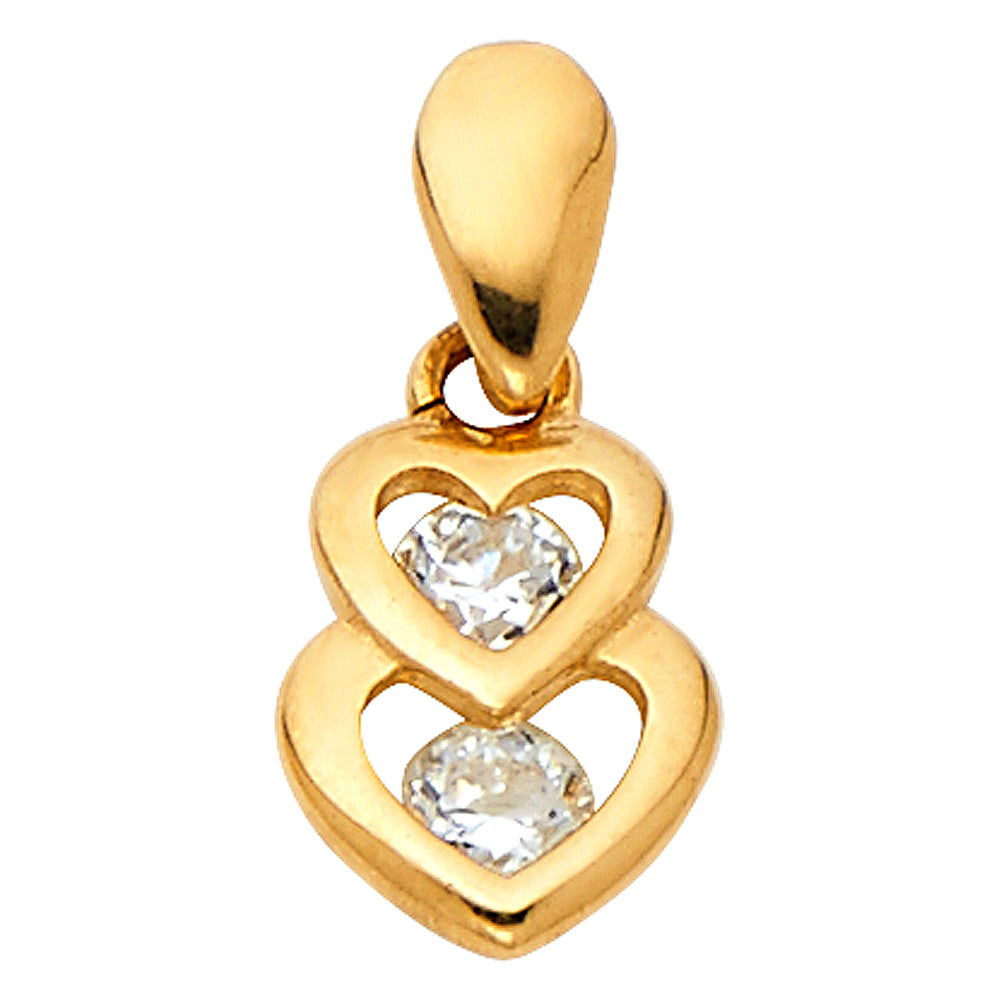 14KY CZ HEART PENDANT